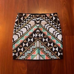 Express Aztec sequin skirt